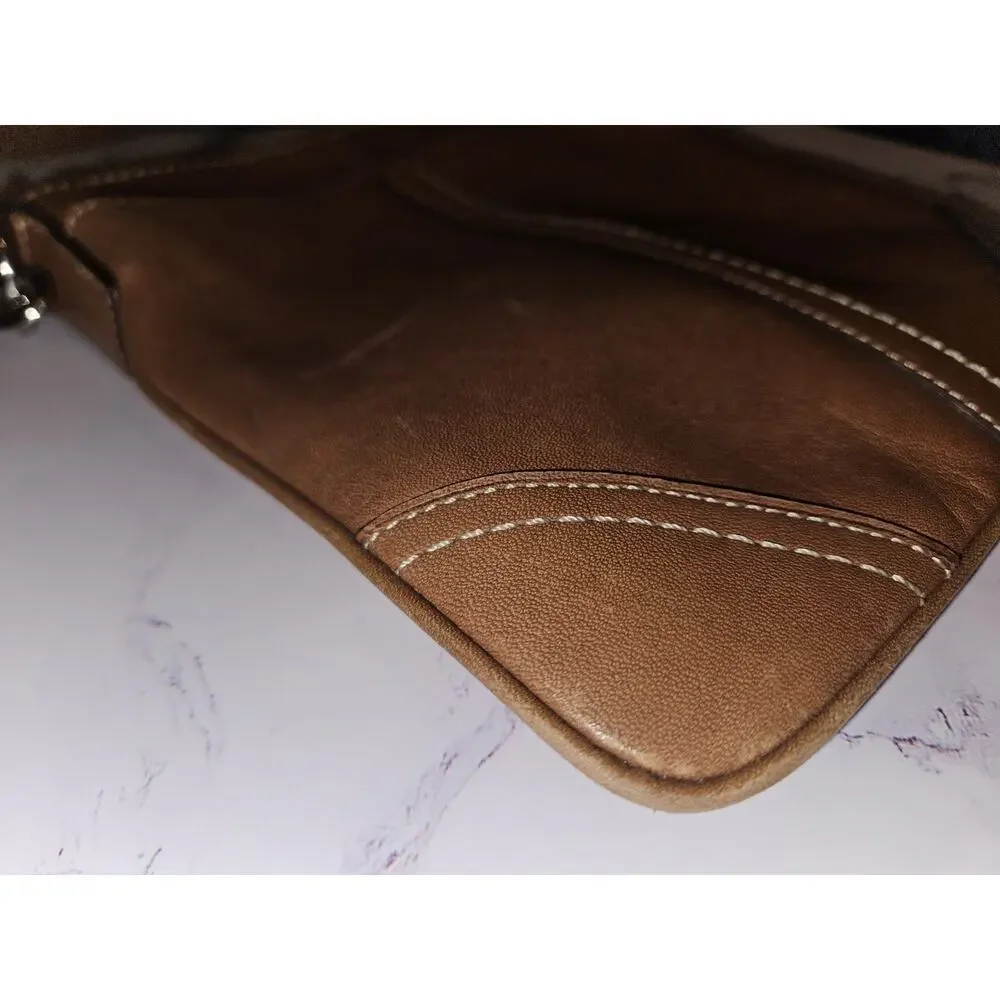 Vintage COACH Crossbody Swingpack Saddle Brown Leather 7x8.5